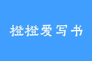 橙橙爱写书