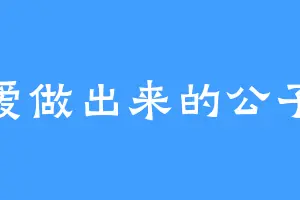 把爱做出来的公子程