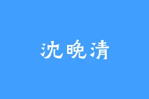 沈晚清