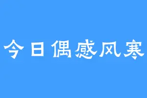 今日偶感风寒
