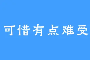 可惜有点难受