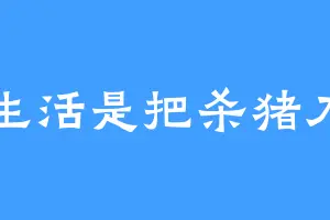 生活是把杀猪刀