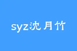 syz沈月竹