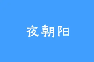 夜朝阳