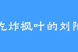 爱吃炸枫叶的刘阳夏