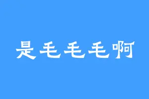 是毛毛毛啊