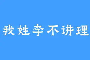 我姓李不讲理