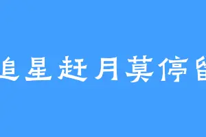 追星赶月莫停留