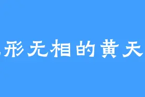 无形无相的黄天真