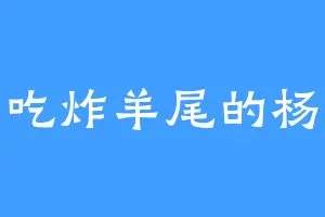 爱吃炸羊尾的杨姐