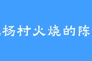 爱吃杨村火烧的陈公子
