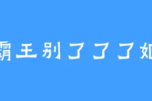 霸王别了了了姬
