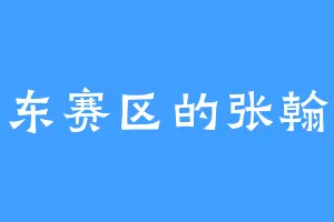 东赛区的张翰