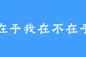 你在乎我在不在乎吗
