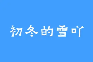 初冬的雪吖