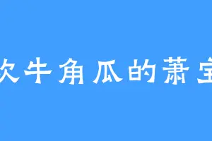 喜欢牛角瓜的萧宝儿