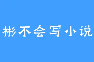 小彬不会写小说呀