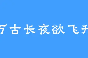万古长夜欲飞升