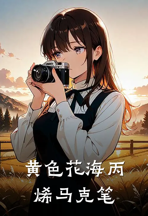 黄色花海丙烯马克笔