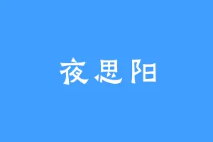 夜思阳