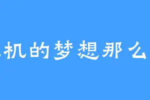 纸飞机的梦想那么渺小